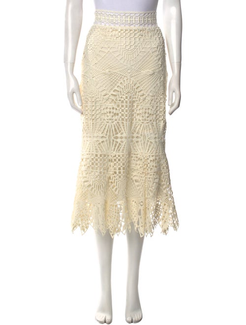 Jonathan Simkhai Lace Pattern Midi Length Skirt