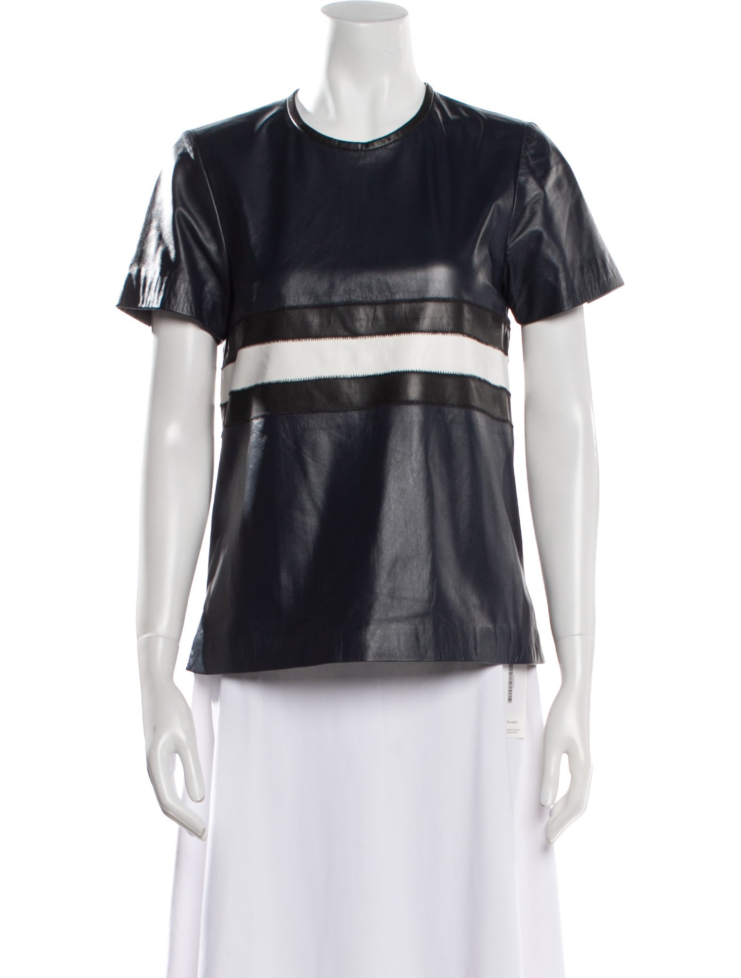 Jonathan Simkhai Leather Colorblock Pattern T-Shirt
