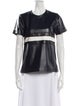 Jonathan Simkhai Leather Colorblock Pattern T-Shirt