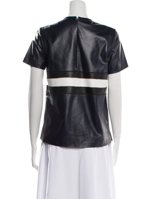 Jonathan Simkhai Leather Colorblock Pattern T-Shirt