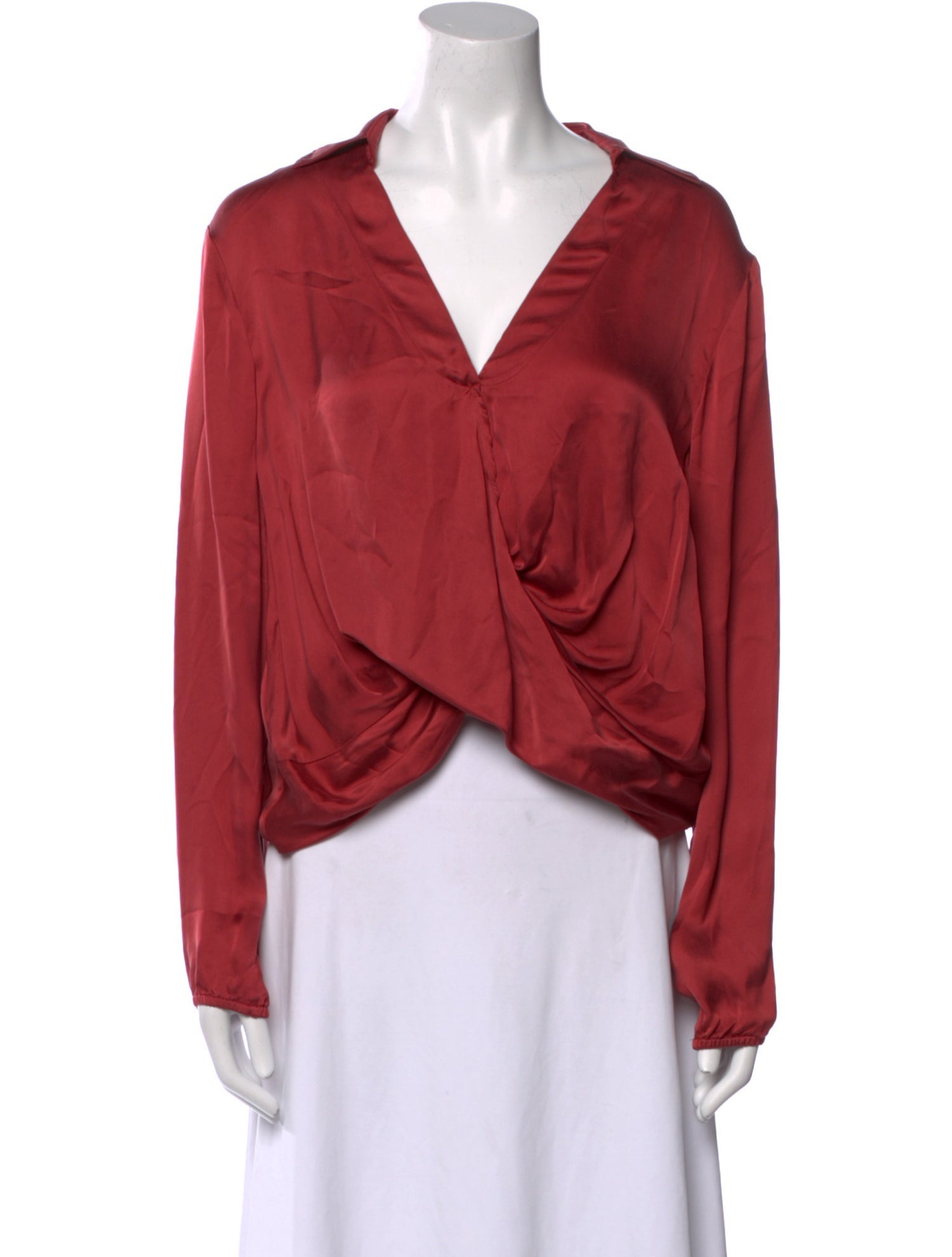 Jonathan Simkhai V-Neck Long Sleeve Blouse