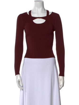 Jonathan Simkhai Square Neckline Long Sleeve Crop Top