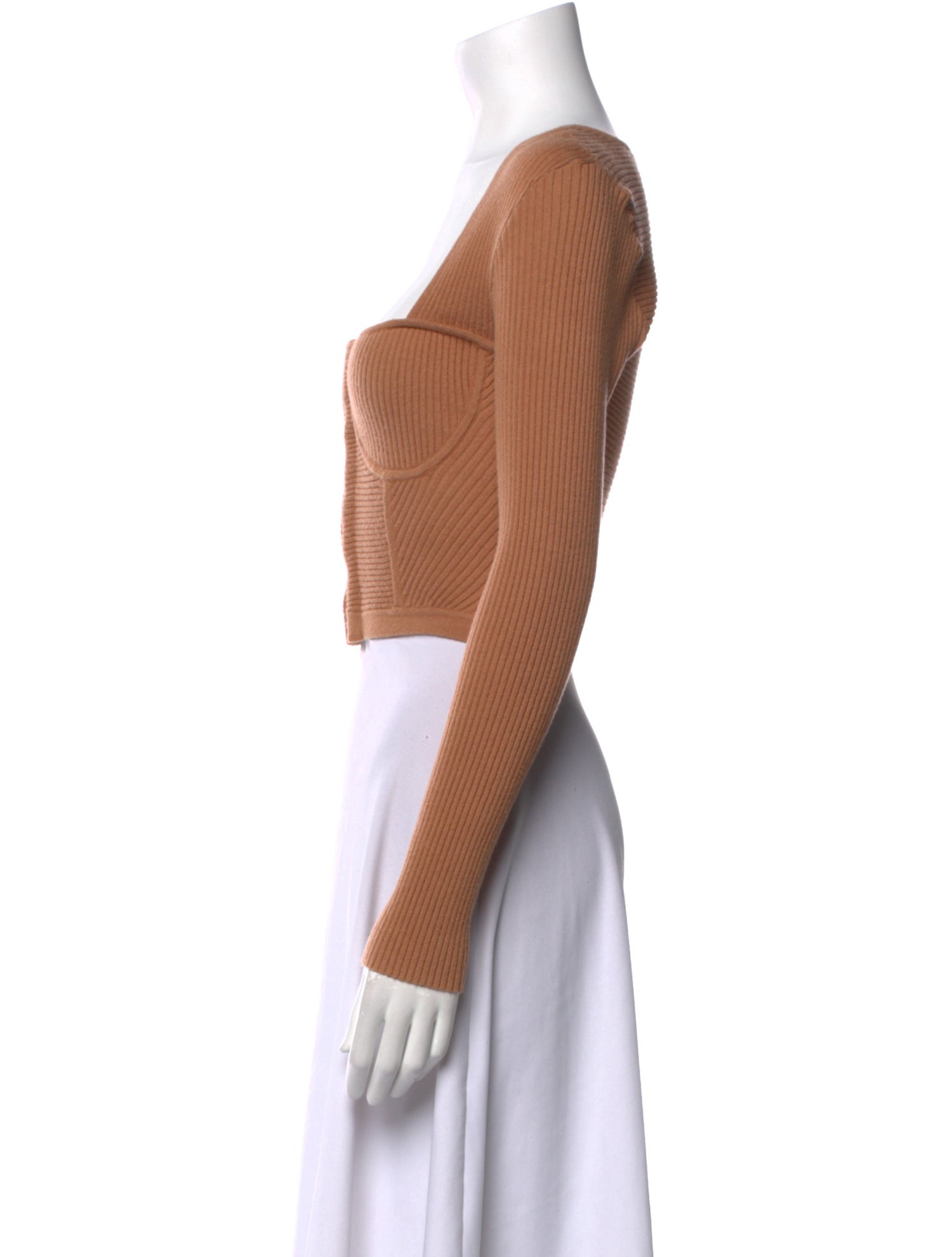 Jonathan Simkhai Square Neckline Long Sleeve Crop Top