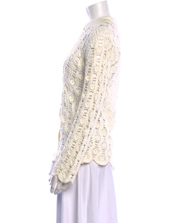Jonathan Simkhai Lace Pattern Long Sleeve Blouse