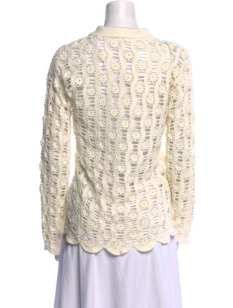 Jonathan Simkhai Lace Pattern Long Sleeve Blouse