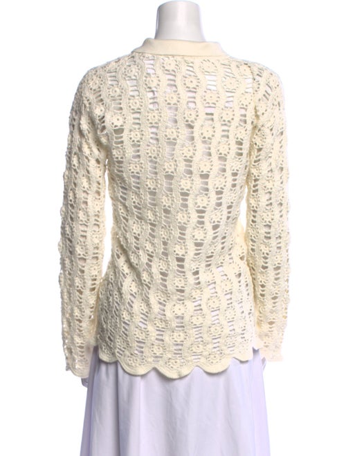 Jonathan Simkhai Lace Pattern Long Sleeve Blouse