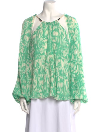 Jonathan Simkhai Printed Scoop Neck Blouse