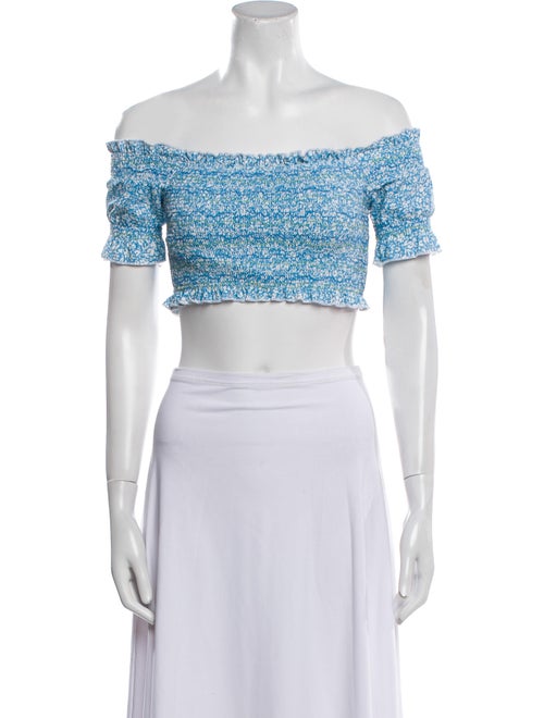 Jonathan Simkhai Printed Off-The-Shoulder Crop Top