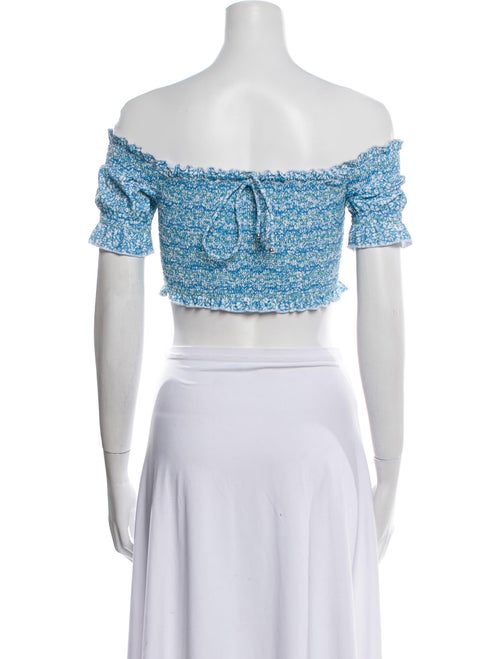 Jonathan Simkhai Printed Off-The-Shoulder Crop Top