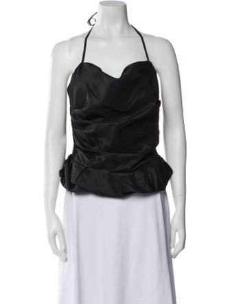 Jonathan Simkhai Halterneck Sleeveless Crop Top