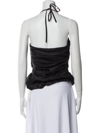 Jonathan Simkhai Halterneck Sleeveless Crop Top