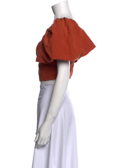 Jonathan Simkhai Square Neckline Short Sleeve Crop Top