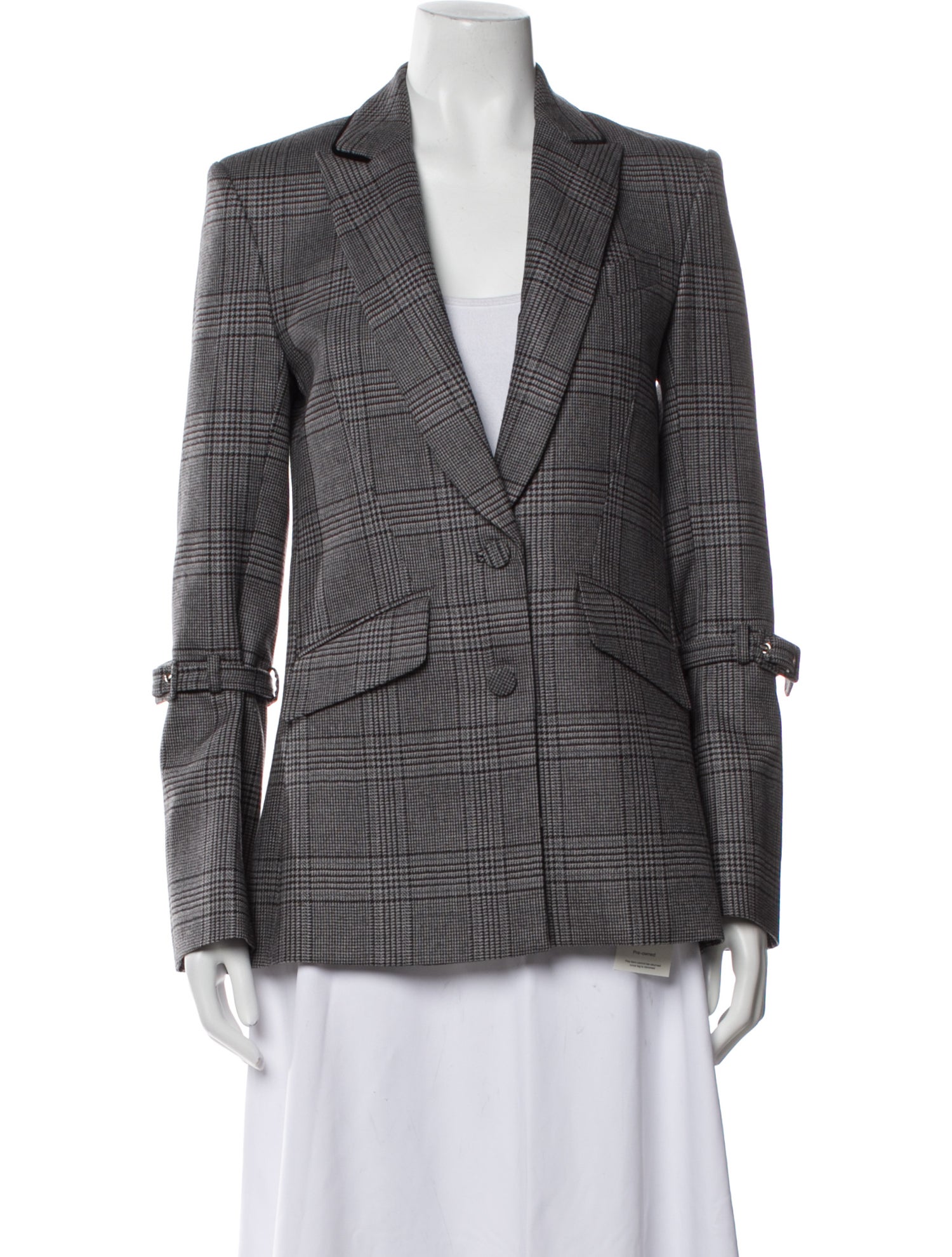 Jonathan Simkhai Wool Plaid Print Blazer