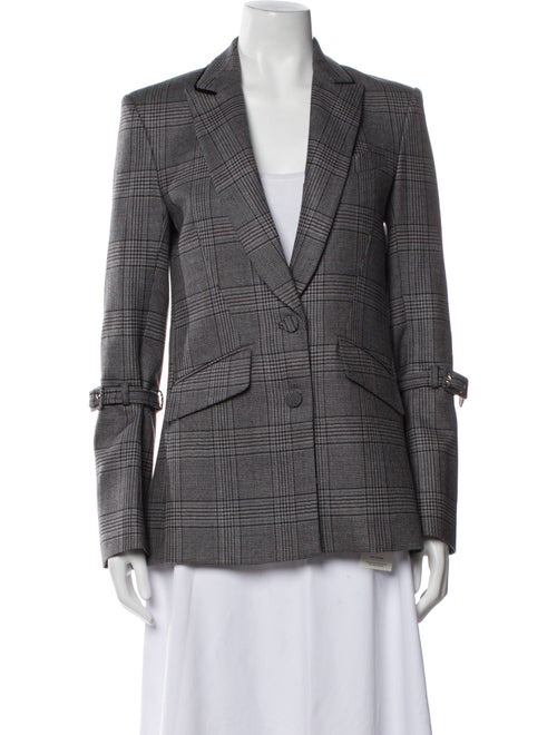 Jonathan Simkhai Wool Plaid Print Blazer
