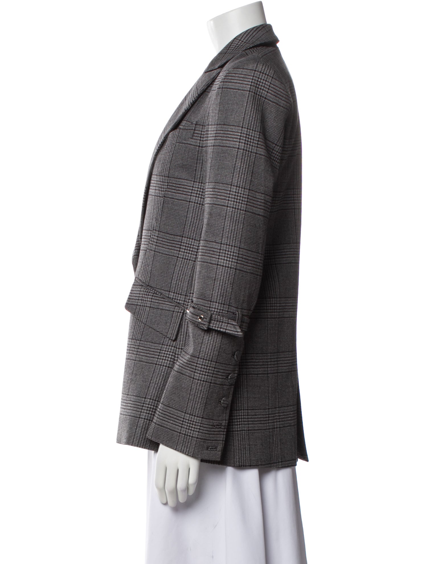 Jonathan Simkhai Wool Plaid Print Blazer