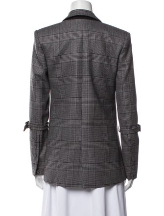 Jonathan Simkhai Wool Plaid Print Blazer