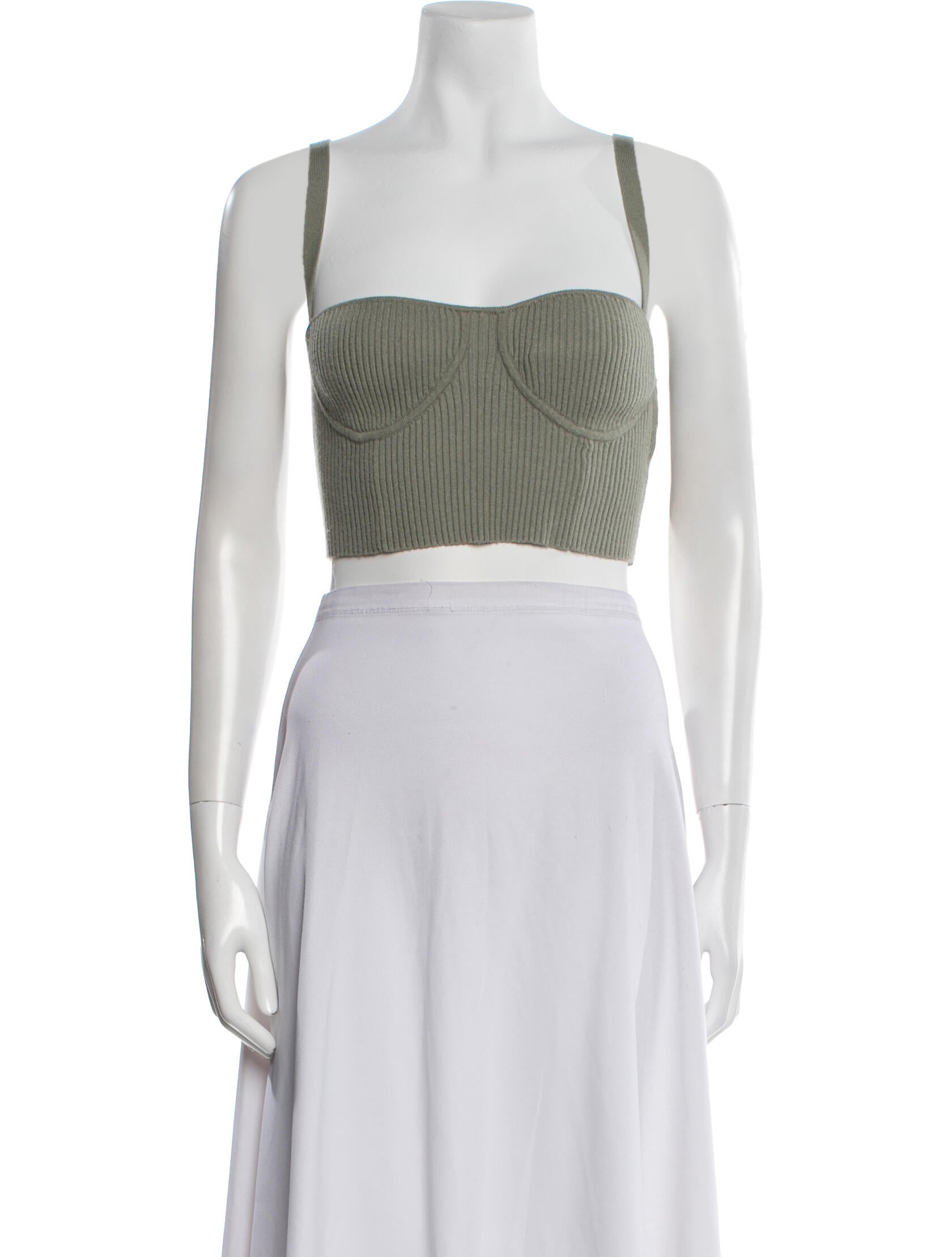 Jonathan Simkhai Square Neckline Sleeveless Crop Top