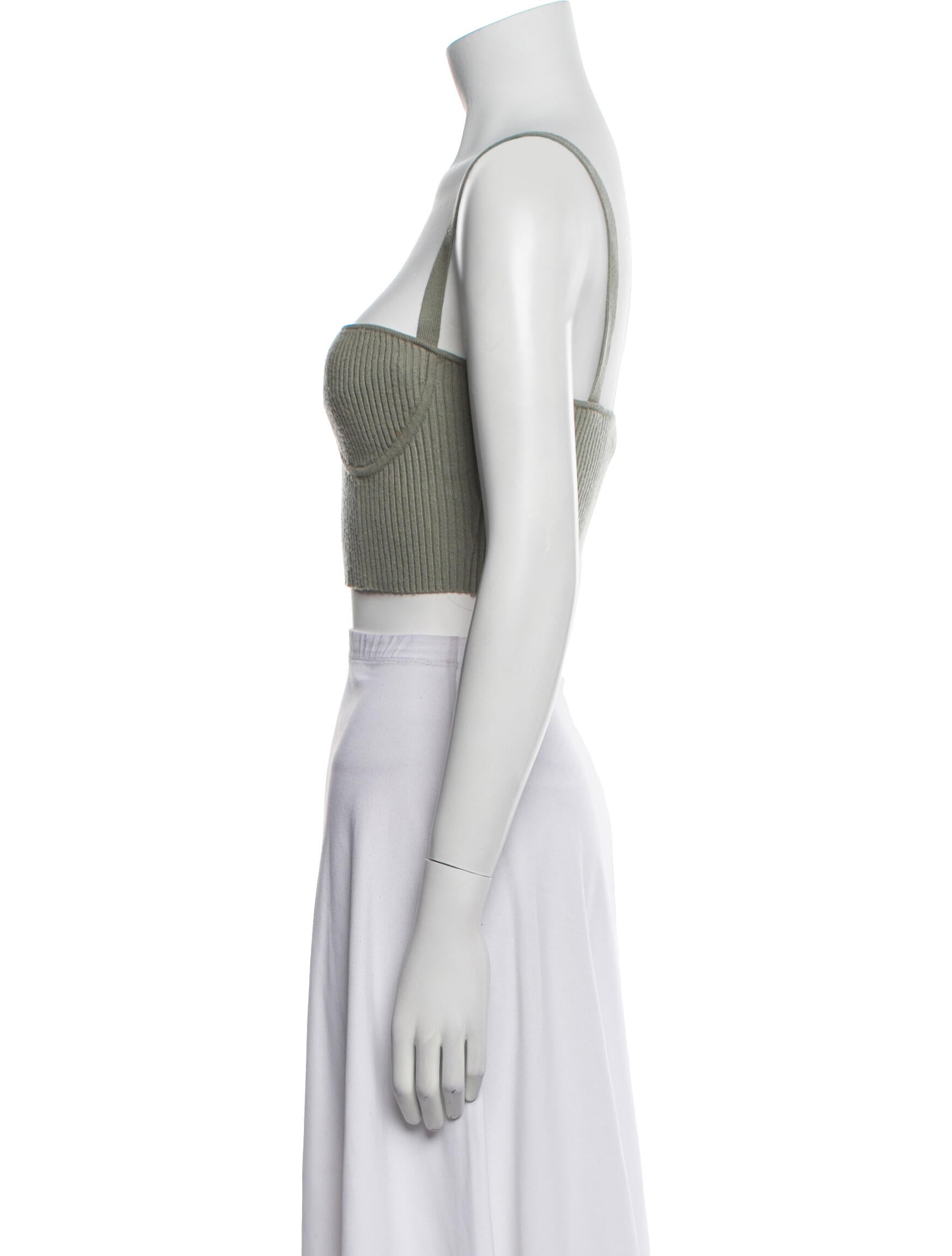 Jonathan Simkhai Square Neckline Sleeveless Crop Top