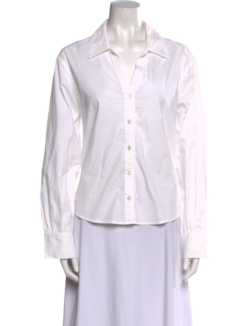 Jonathan Simkhai Button-Up Top White Ruffle Embel… - image 1