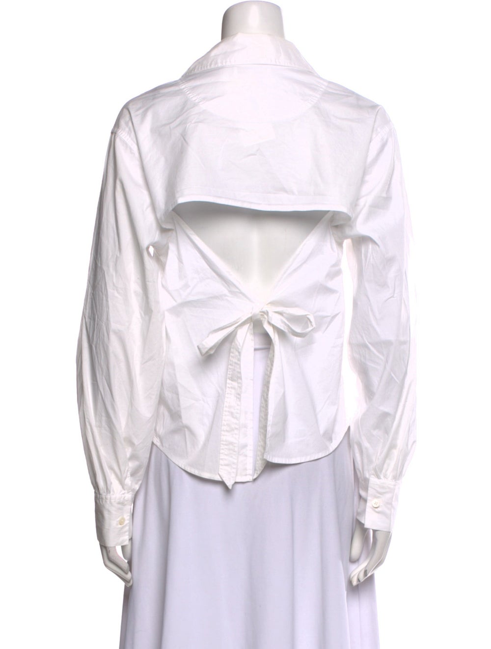 Jonathan Simkhai Button-Up Top White Ruffle Embel… - image 3