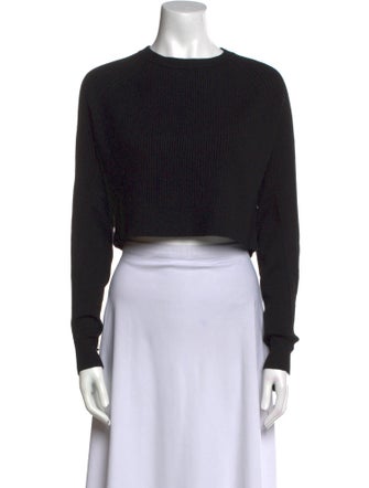 Jonathan Simkhai Crew Neck Long Sleeve Crop Top