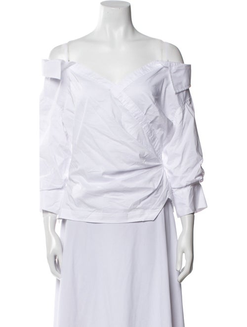 Jonathan Simkhai Off-The-Shoulder Three-Quarter Sleeve Blouse