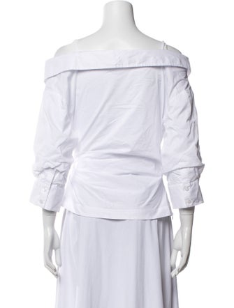 Jonathan Simkhai Off-The-Shoulder Three-Quarter Sleeve Blouse