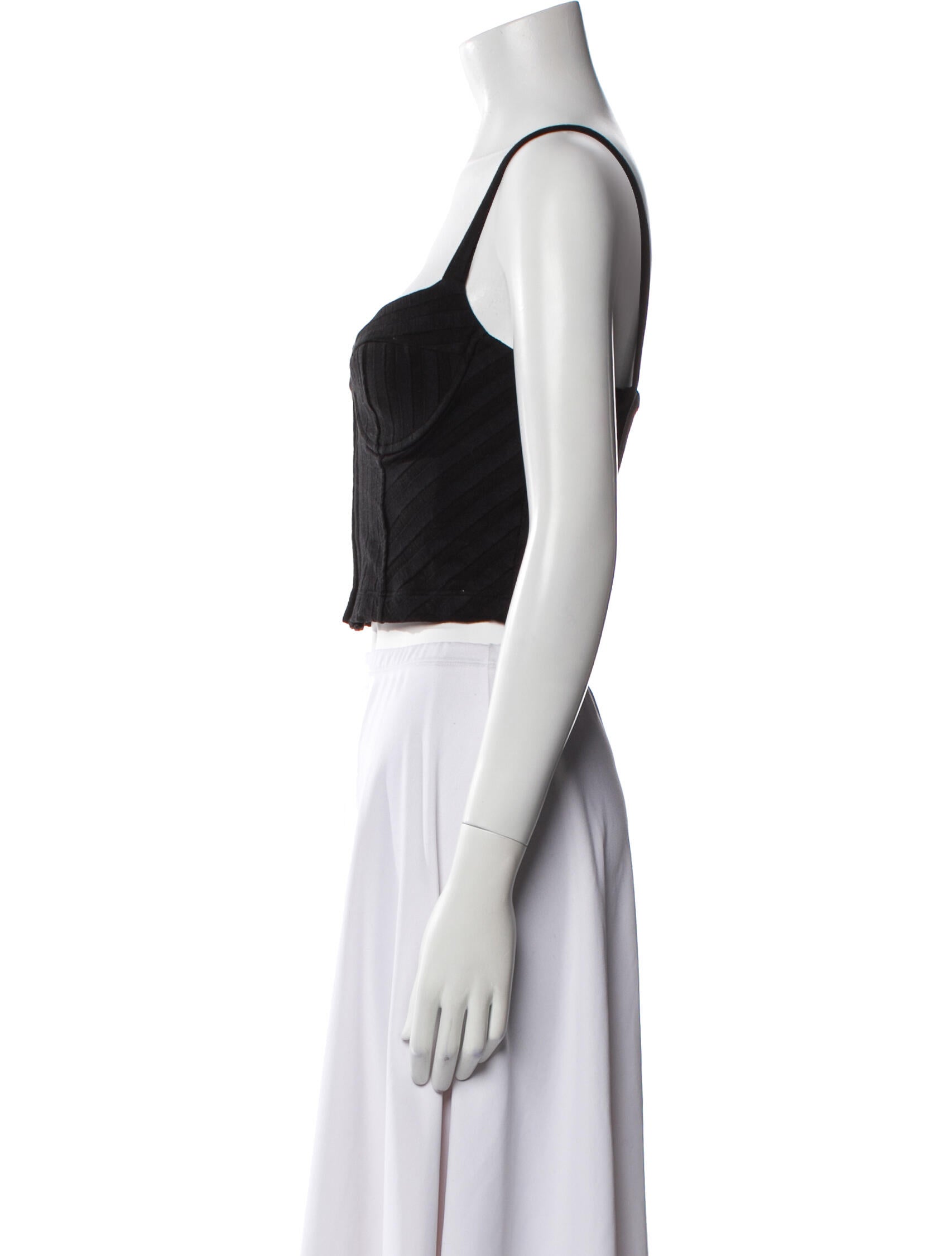 Jonathan Simkhai Square Neckline Sleeveless Crop Top