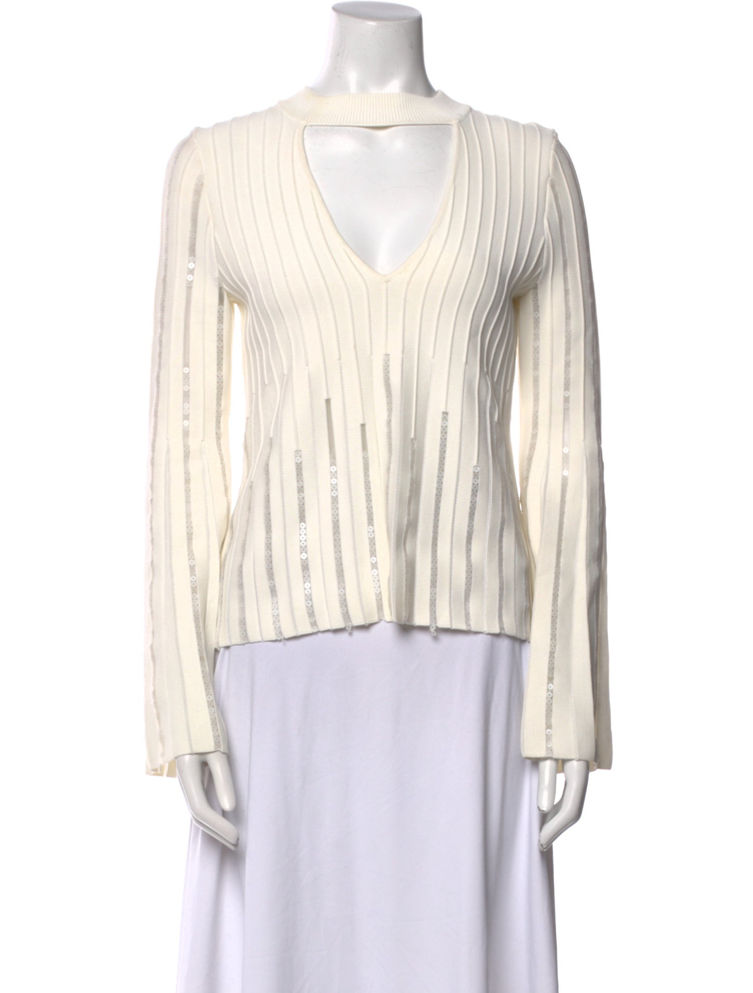Jonathan Simkhai V-Neck Long Sleeve Blouse