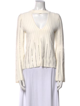 Jonathan Simkhai V-Neck Long Sleeve Blouse