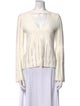 Jonathan Simkhai V-Neck Long Sleeve Blouse