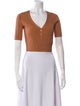 Jonathan Simkhai V-Neck Short Sleeve Crop Top