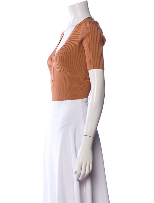 Jonathan Simkhai V-Neck Short Sleeve Crop Top