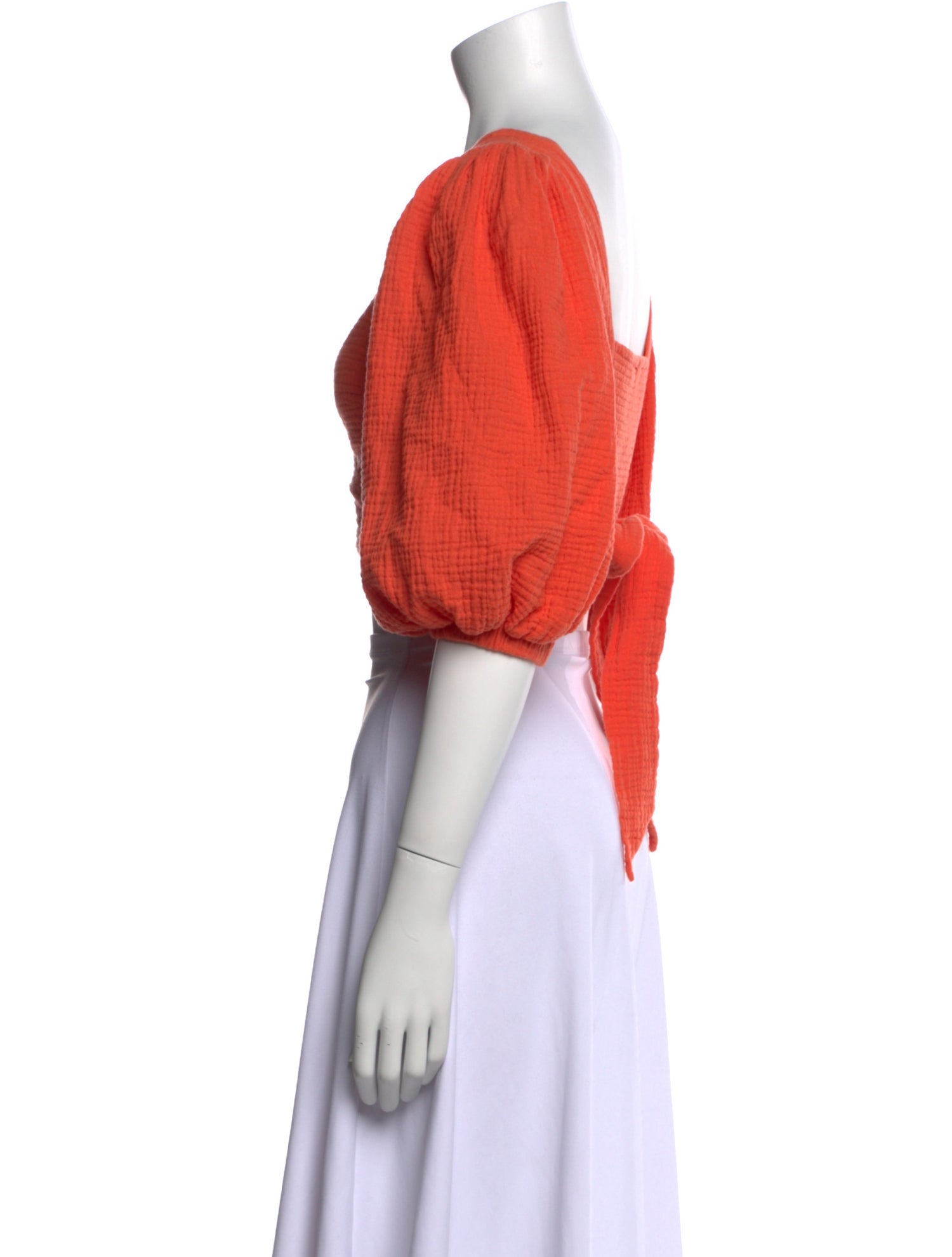 Jonathan Simkhai V-Neck Short Sleeve Crop Top