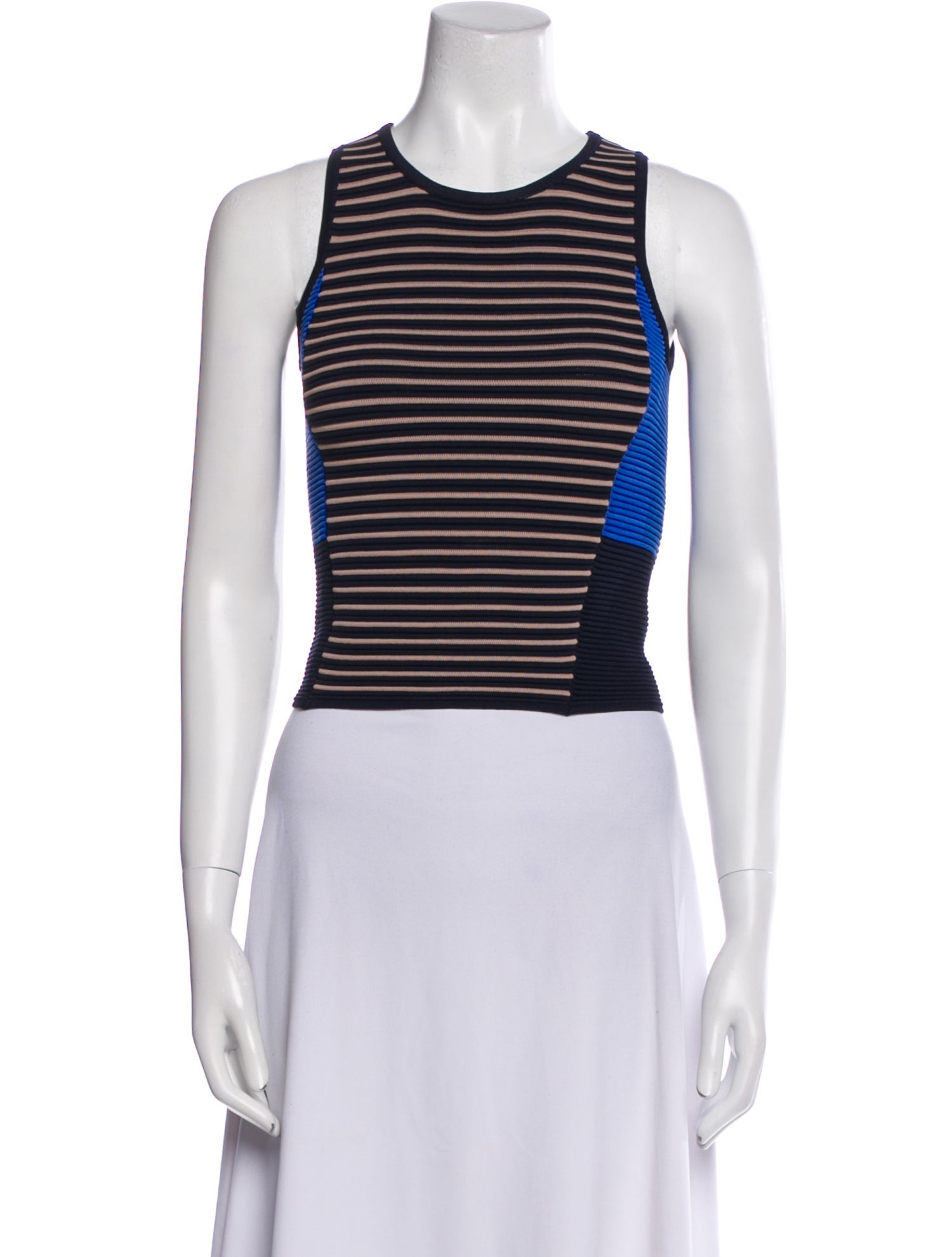 Jonathan Simkhai Striped Crew Neck Crop Top