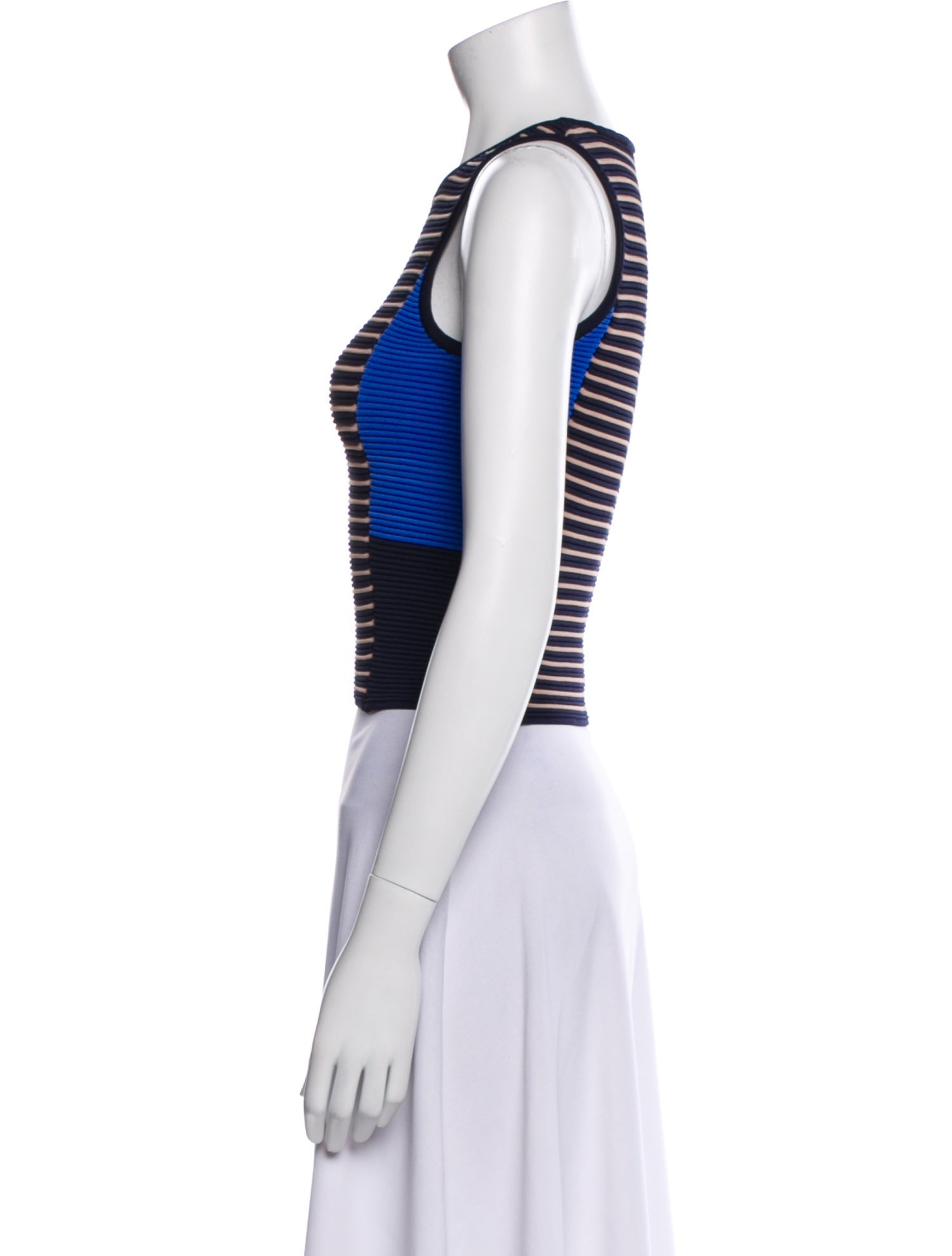 Jonathan Simkhai Striped Crew Neck Crop Top