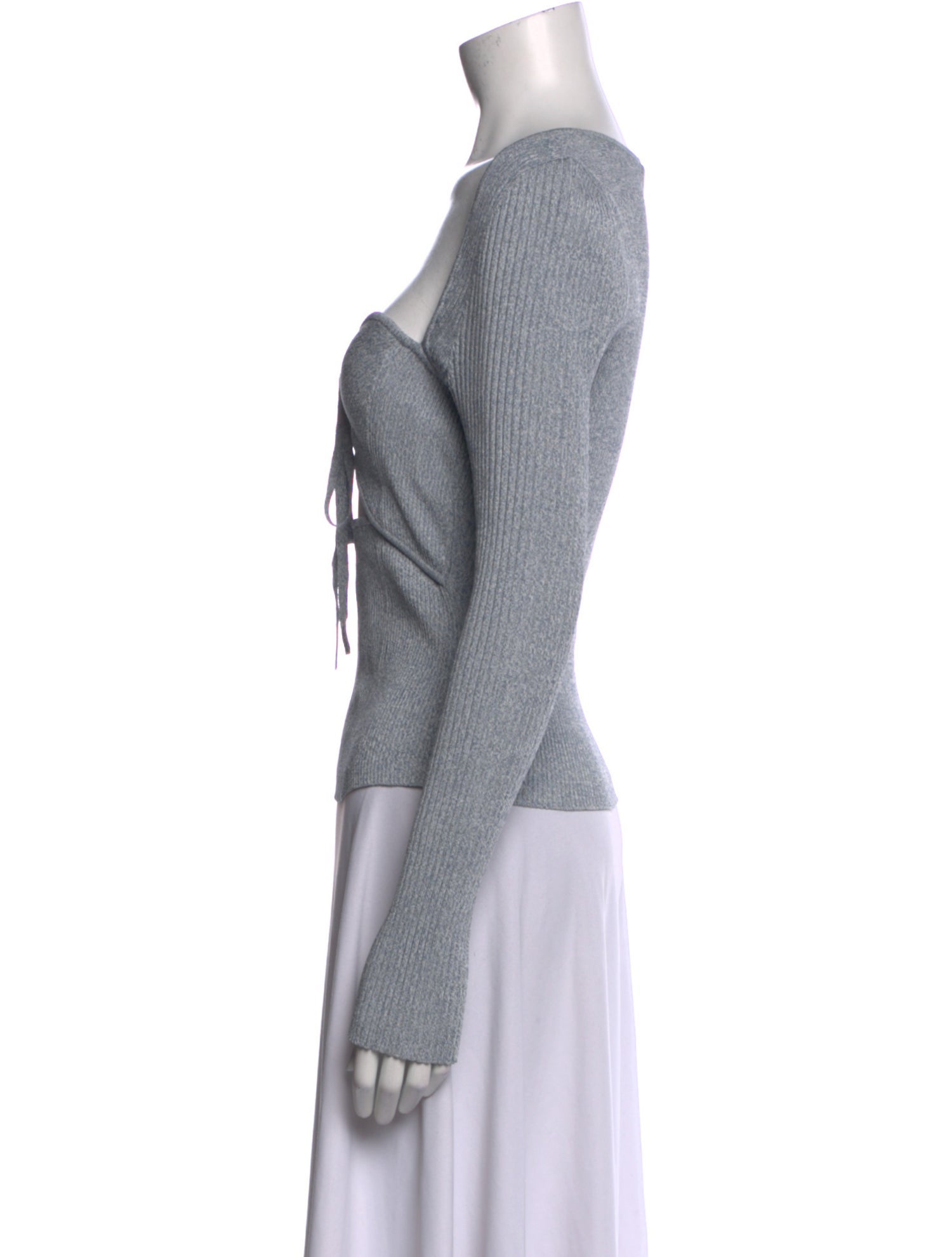 Jonathan Simkhai Square Neckline Long Sleeve Crop Top