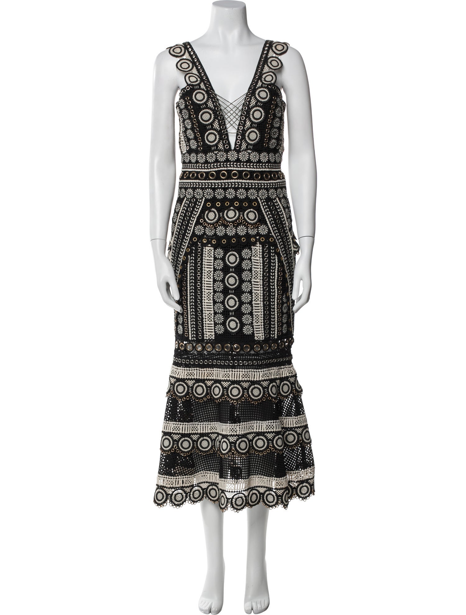 Jonathan Simkhai Lace Pattern Long Dress