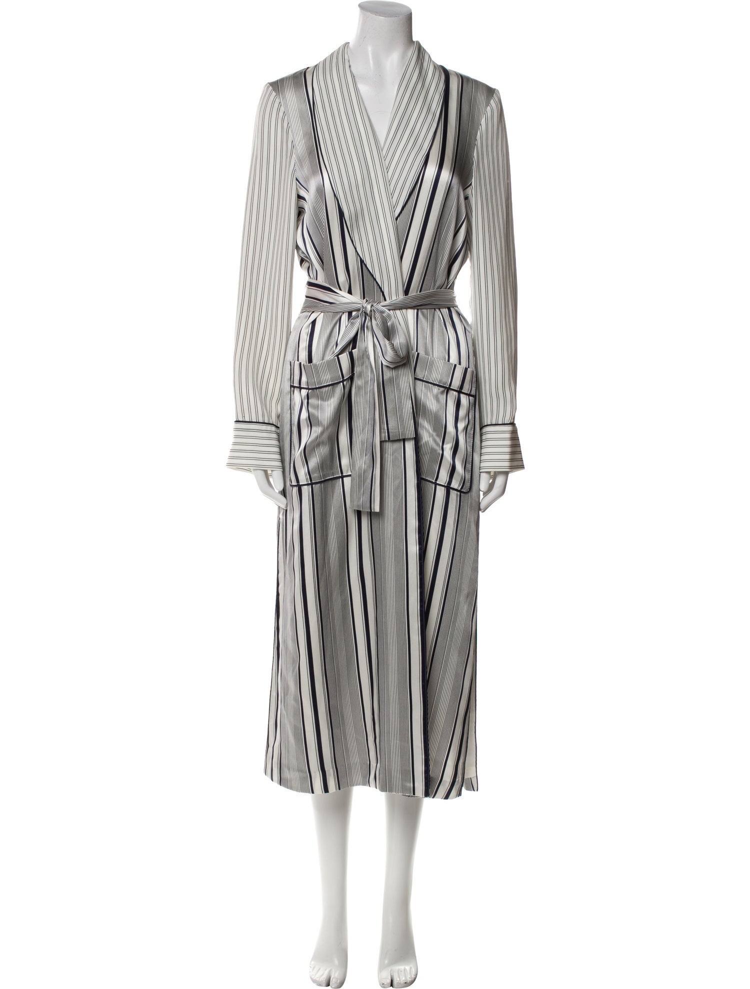 Jonathan Simkhai Silk Striped Robe