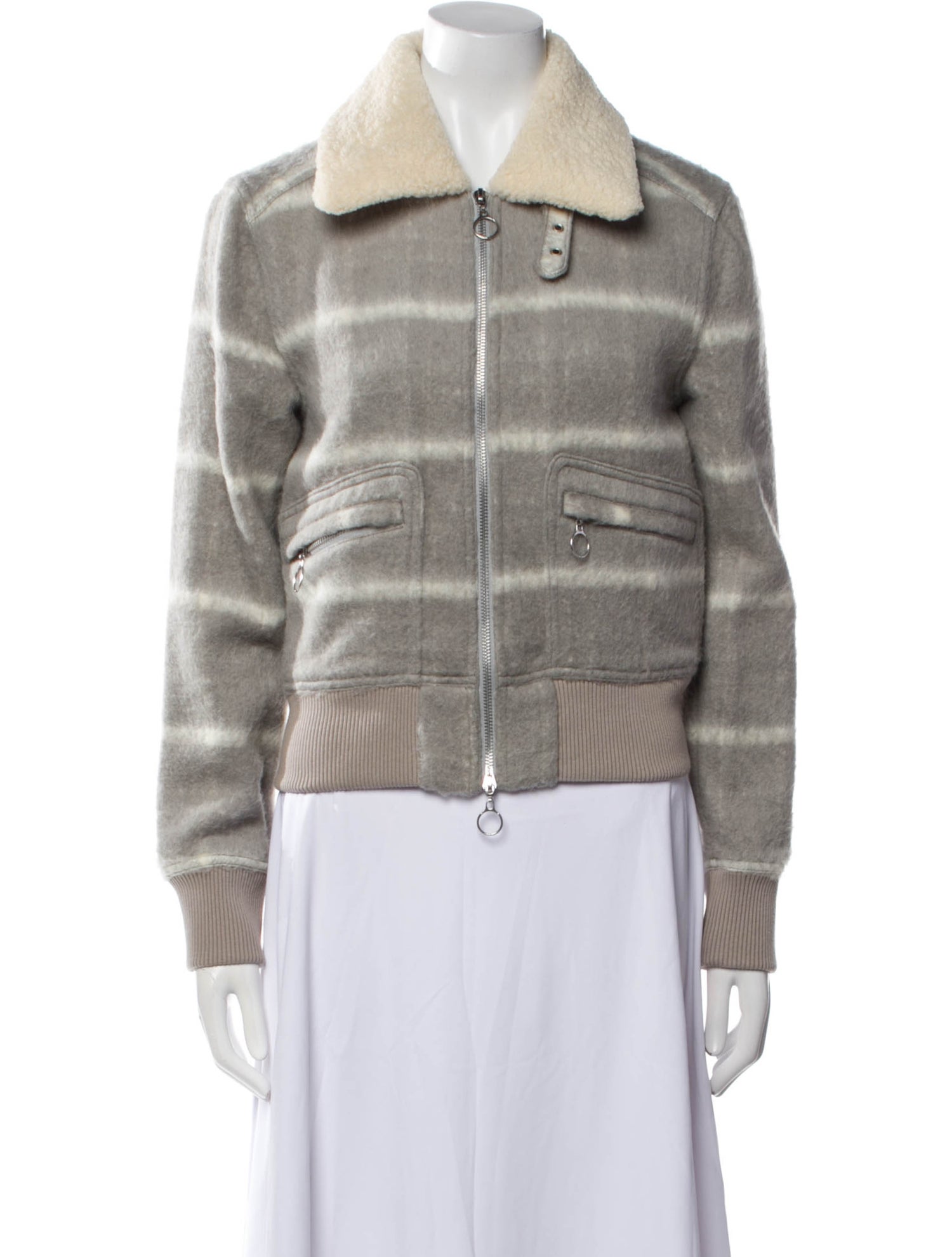 Jonathan Simkhai Plaid Print Denim Jacket