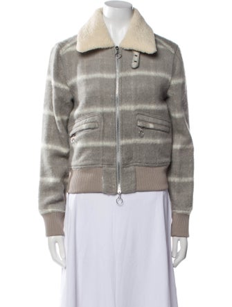 Jonathan Simkhai Plaid Print Denim Jacket