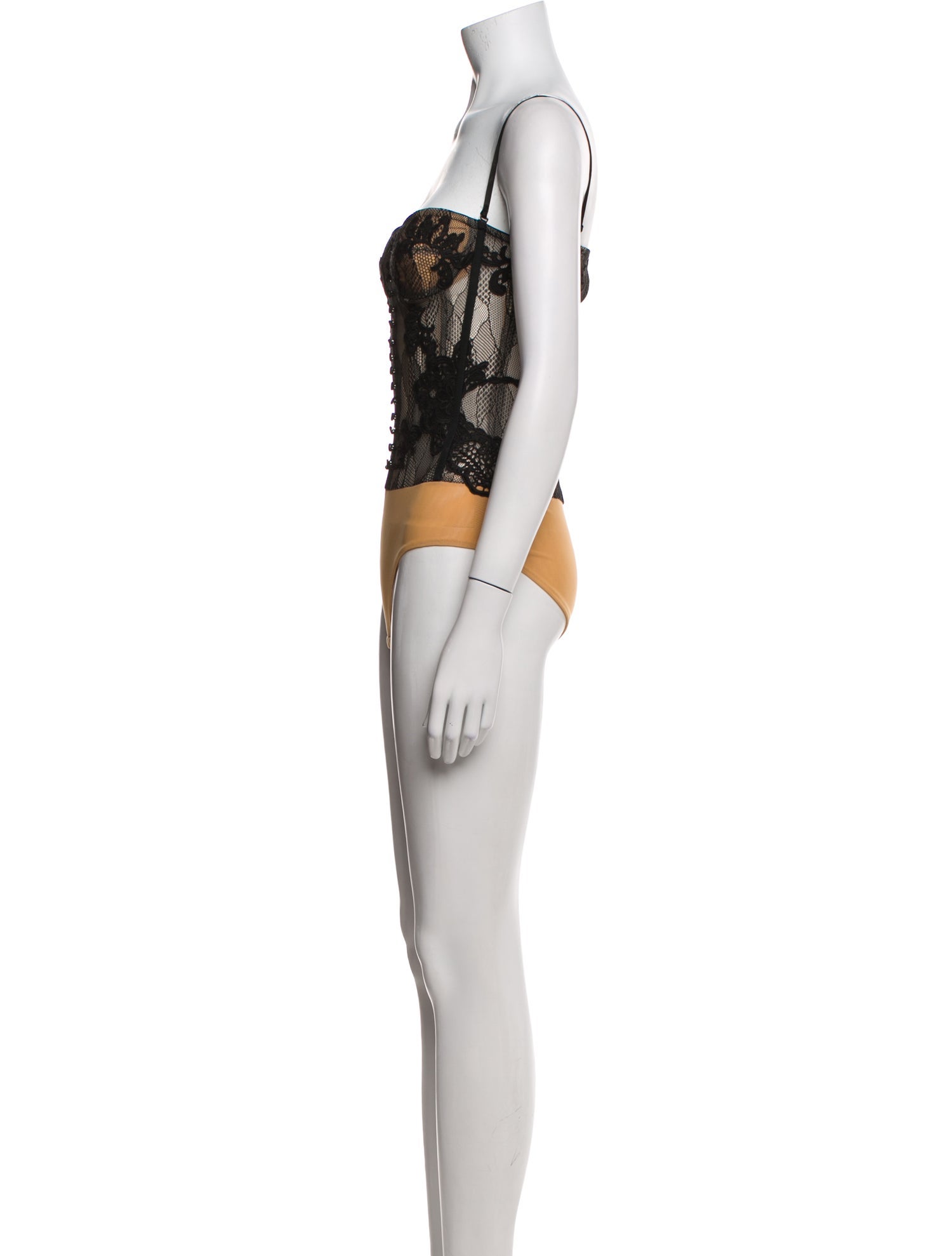 Jonathan Simkhai Lace Pattern Square Neckline Bodysuit