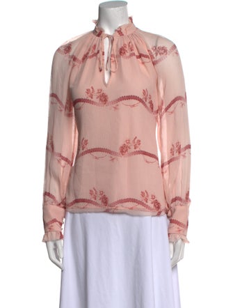 Jonathan Simkhai Silk Floral Print Blouse