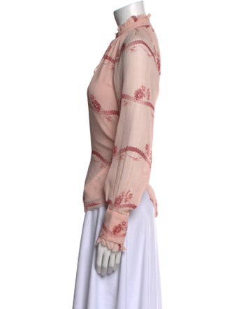 Jonathan Simkhai Silk Floral Print Blouse