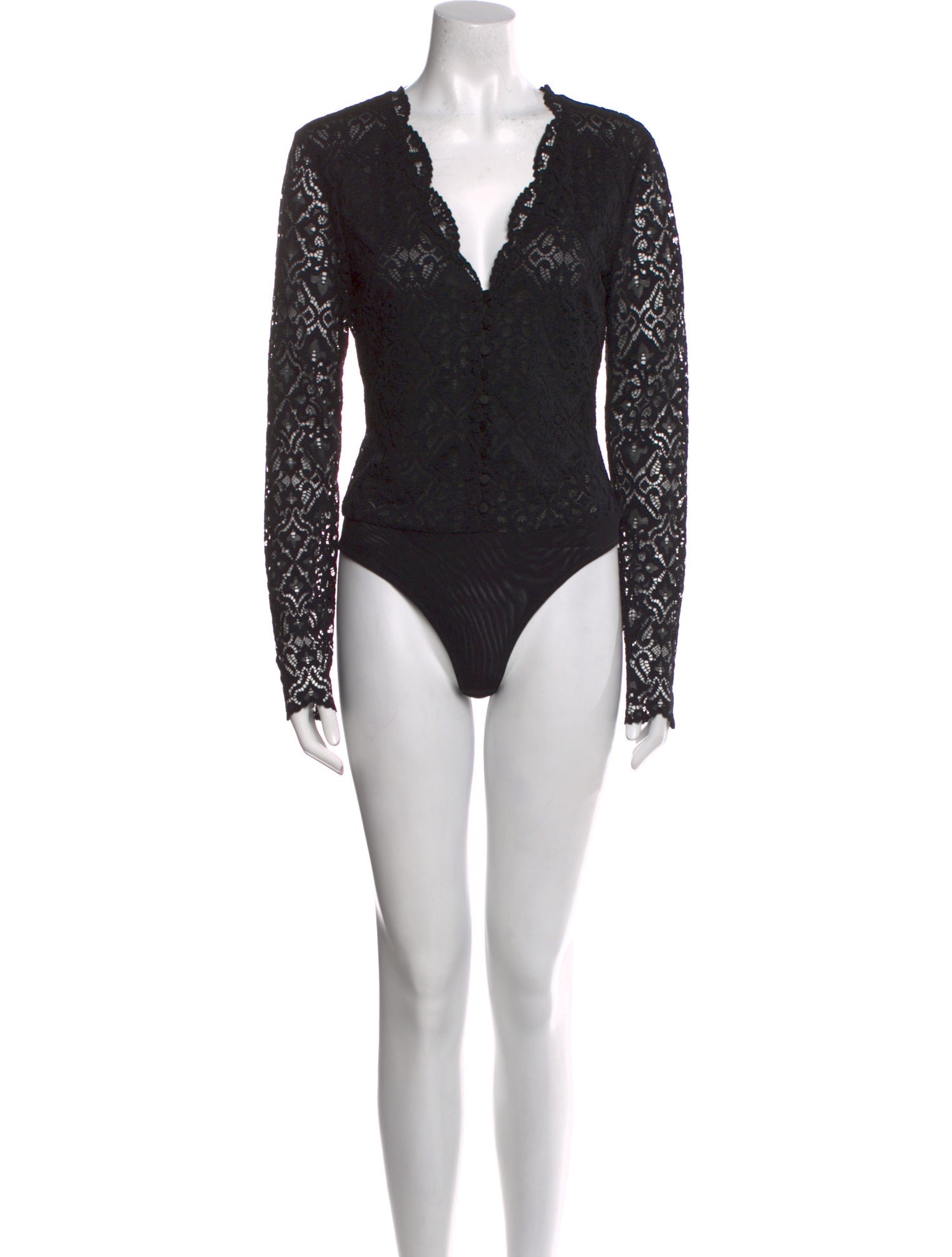 Jonathan Simkhai V-Neck Long Sleeve Bodysuit