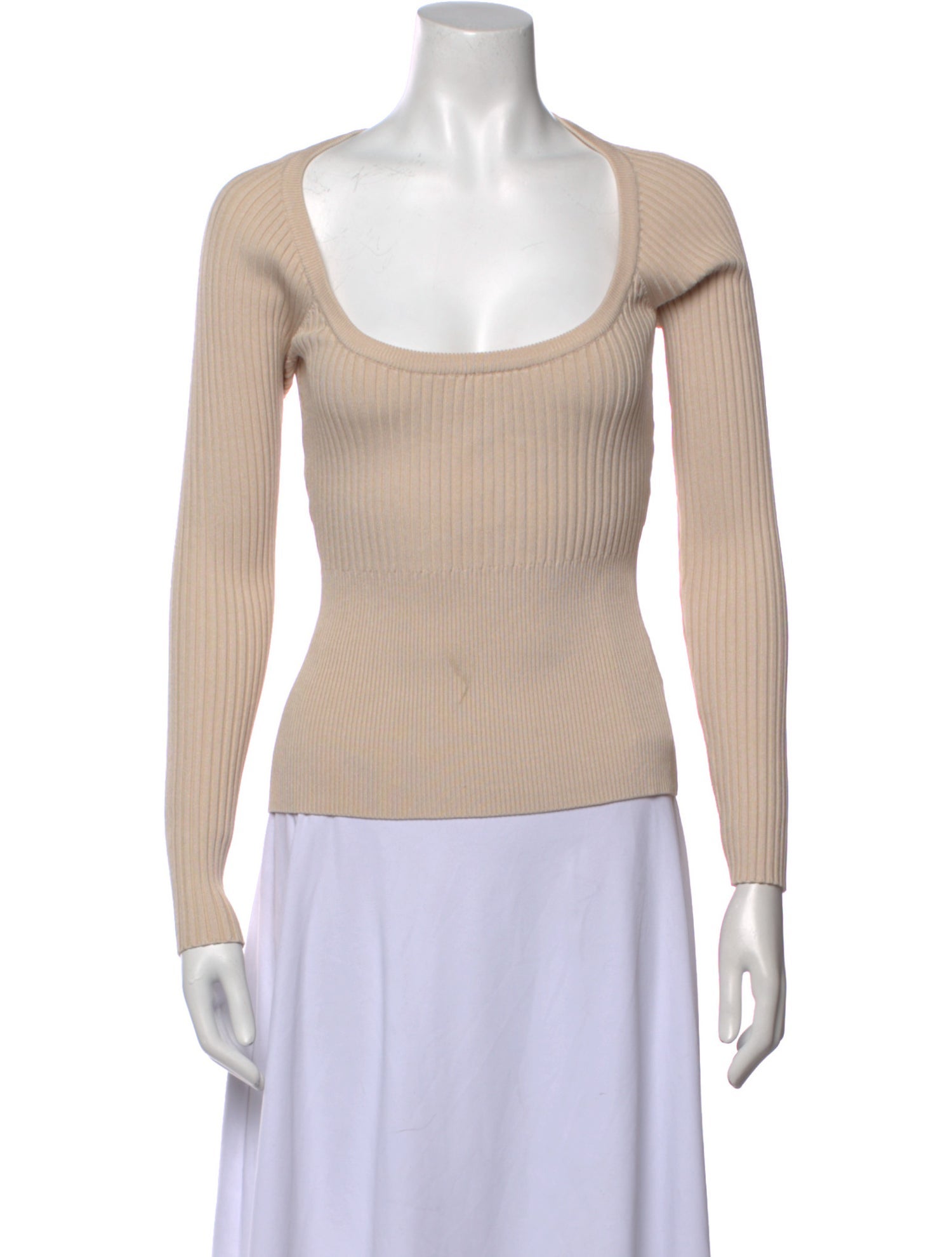 Jonathan Simkhai Square Neckline Long Sleeve Top