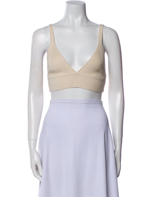 Jonathan Simkhai V-Neck Sleeveless Crop Top