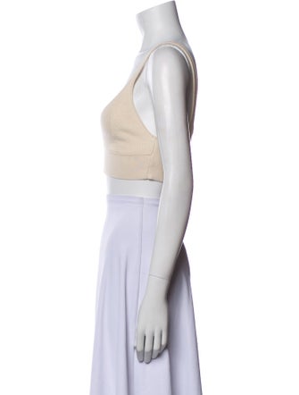Jonathan Simkhai V-Neck Sleeveless Crop Top