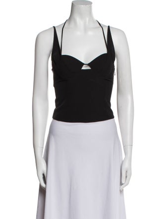 Jonathan Simkhai Square Neckline Sleeveless Crop Top