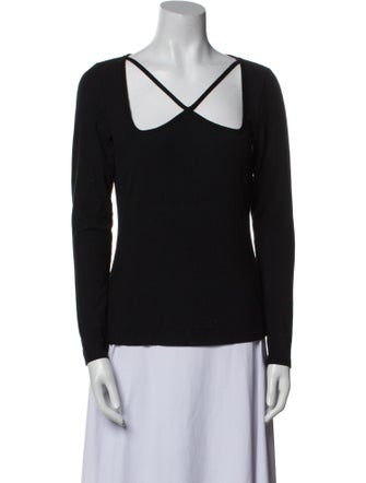 Jonathan Simkhai V-Neck Long Sleeve Top